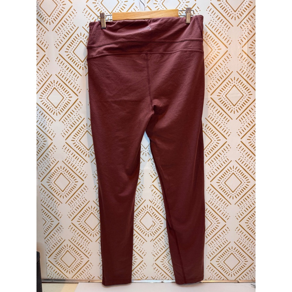 Woolly Leggings Women XXL Maroon Everyday Flex Merino Wool High Rise Activewear - Picture 6 of 13